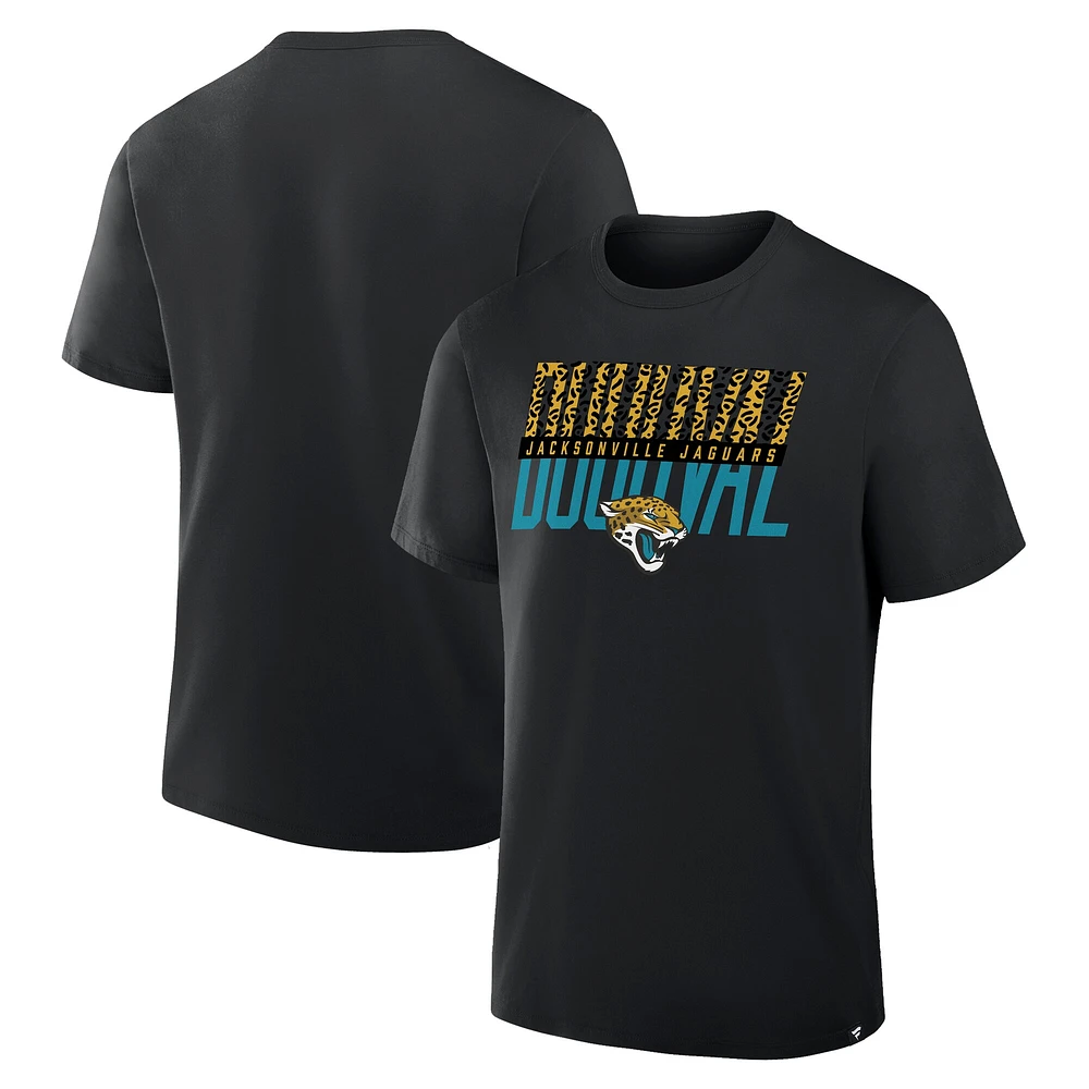 T-shirt noir Fanatics pour homme, véritable favori des Jaguars de Jacksonville