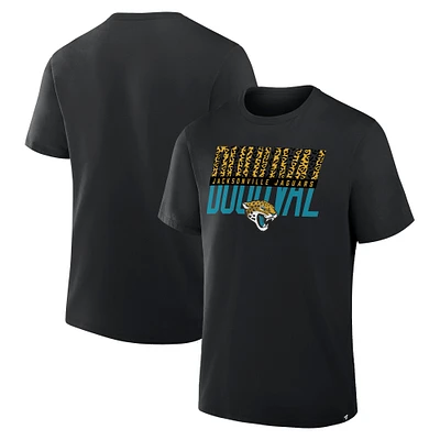 T-shirt noir Fanatics pour homme, véritable favori des Jaguars de Jacksonville