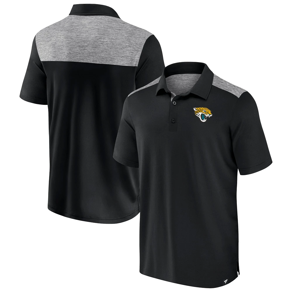 Polo noir Long Shot Fanatics pour hommes des Jacksonville Jaguars