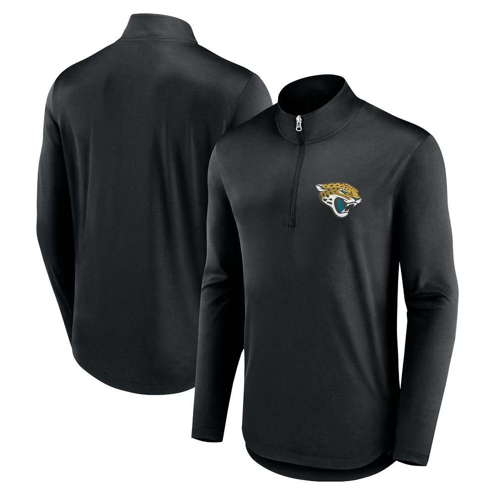 Men's Fanatics Black Jacksonville Jaguars Quarterback Quarter-Zip Top