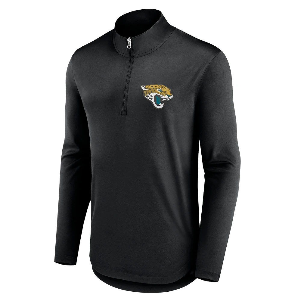 Haut noir à quart de zip Fanatics pour hommes des Jacksonville Jaguars Quarterback