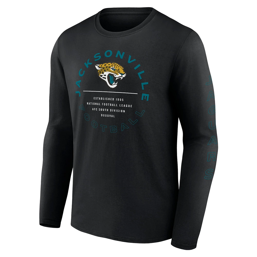 Men's Fanatics Black Jacksonville Jaguars Stat Sheet Long Sleeve T-Shirt