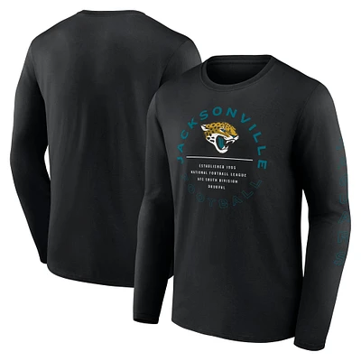 T-shirt noir à manches longues Fanatics Jacksonville Jaguars Stat Sheet pour hommes