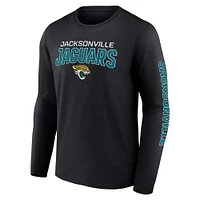 T-shirt noir à manches longues avec le mot-symbole Go the Distance des Jacksonville Jaguars Fanatics pour hommes