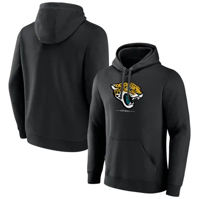 Lids Carolina Panthers Fanatics Branded Primary Logo Fitted Pullover Hoodie  - Black