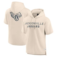 Sweat à capuche manches courtes pour homme Fanatics Cream Jacksonville Jaguars Elements Future Ground Lettering