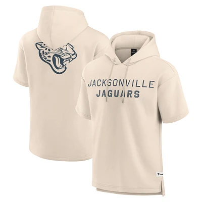 Sweat à capuche manches courtes pour homme Fanatics Cream Jacksonville Jaguars Elements Future Ground Lettering