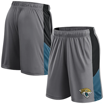 Short avec logo principal Fanatics gris des Jacksonville Jaguars pour hommes