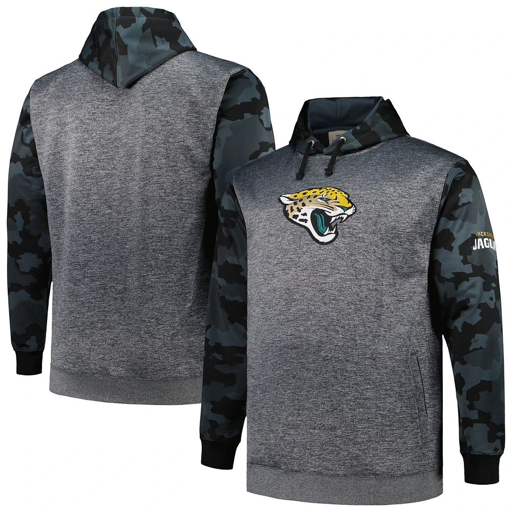 Men's Fanatics Heather Charcoal Jacksonville Jaguars Big & Tall Camo Pullover Hoodie