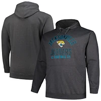 Men's Fanatics Heather Charcoal Jacksonville Jaguars Big & Tall Pullover Hoodie