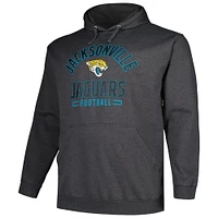 Men's Fanatics Heather Charcoal Jacksonville Jaguars Big & Tall Pullover Hoodie