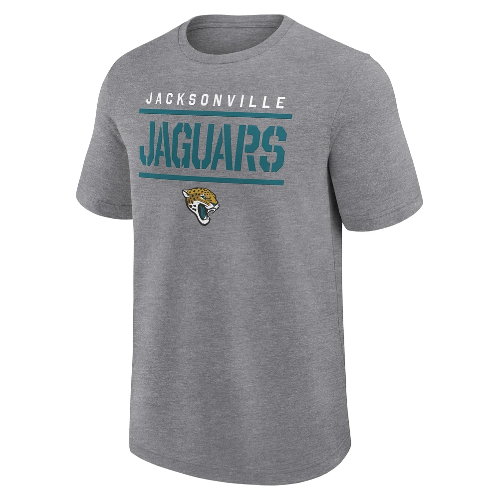 T-shirt Fanatics gris chiné pour homme, coupe grande et taille, des Jaguars de Jacksonville