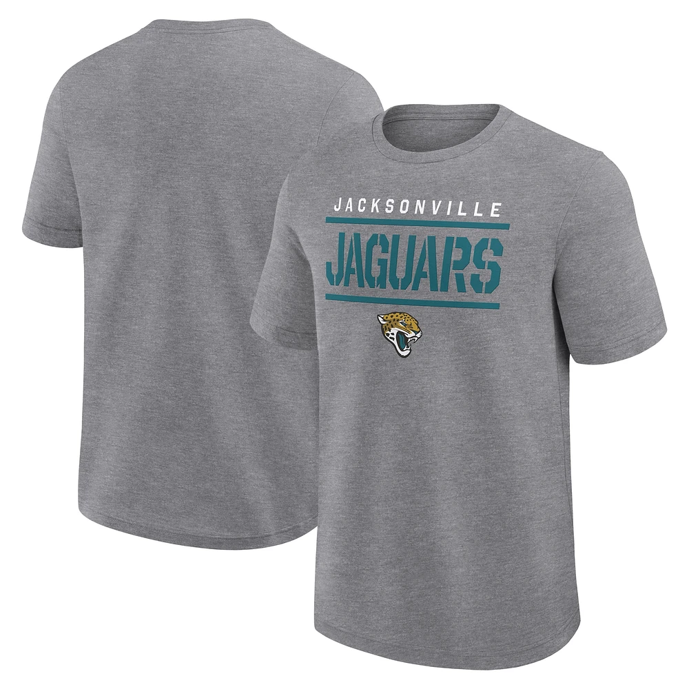 T-shirt Fanatics gris chiné pour homme, coupe grande et taille, des Jaguars de Jacksonville