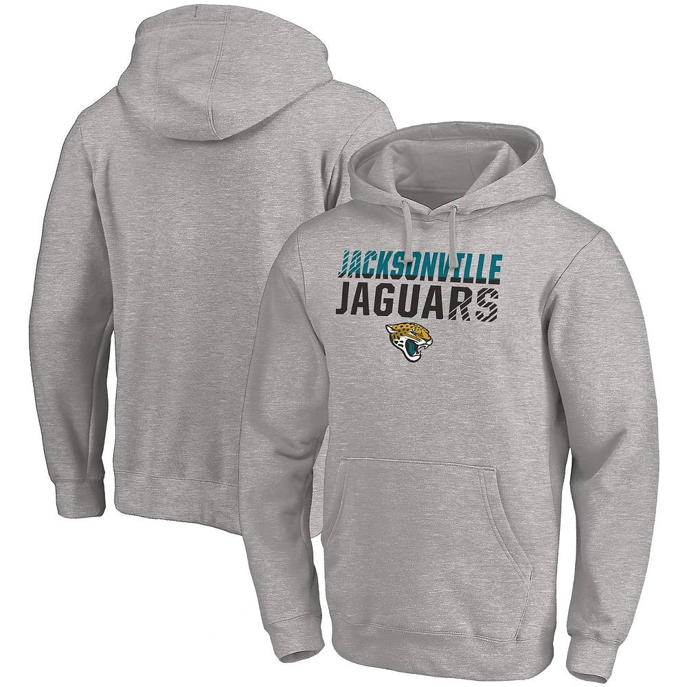 Sweat à capuche ajusté Fanatics Heather Grey Jacksonville Jaguars Fade Out pour hommes