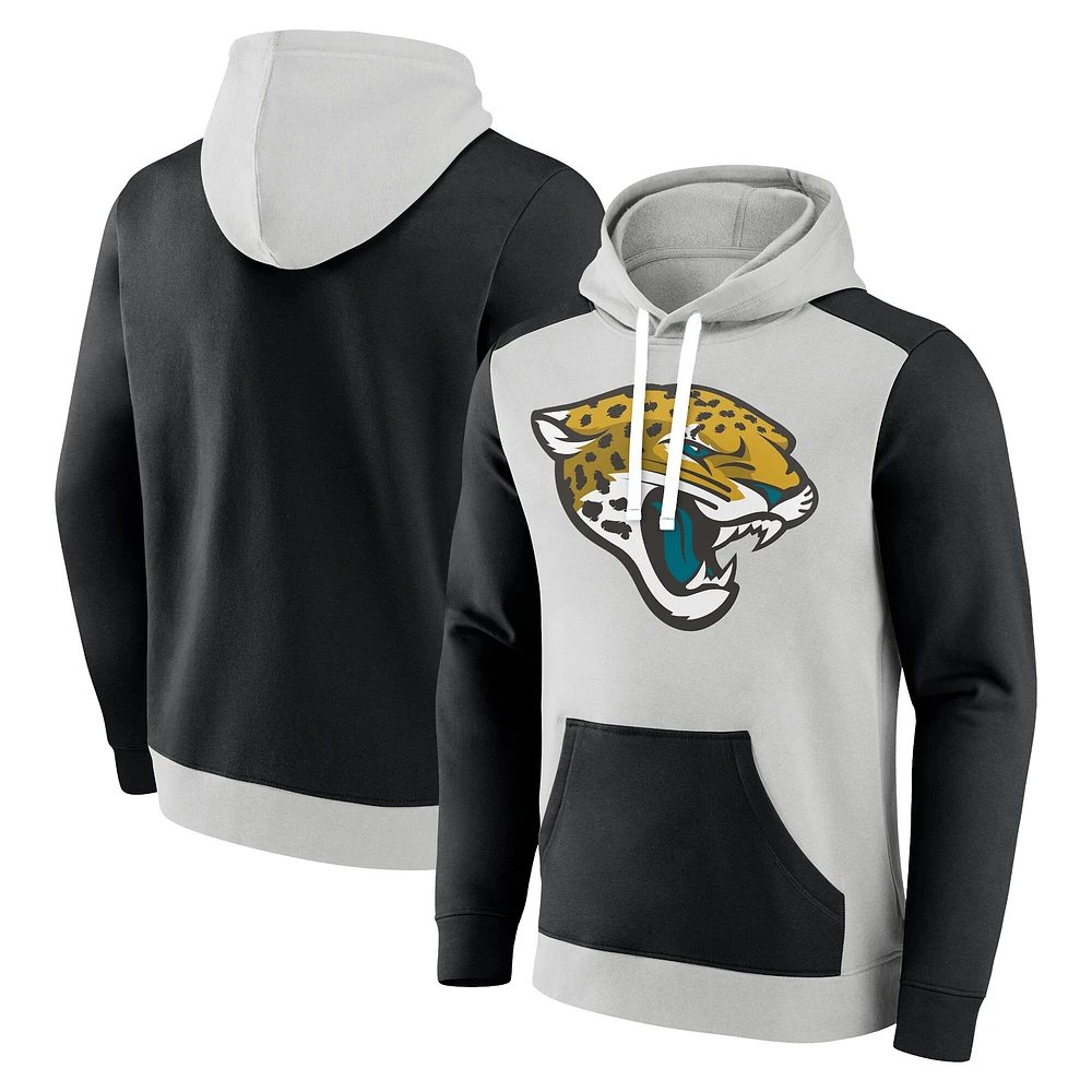 Men's Fanatics Silver/Black Jacksonville Jaguars Big & Tall Team Fleece Pullover Hoodie