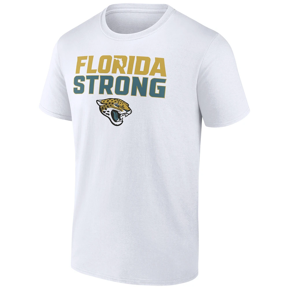 T-shirt blanc Fort Fanatics pour hommes des Jacksonville Jaguars Florida Strong