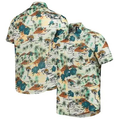 Chicago Bears FOCO Paradise Floral Button-Up Shirt - Cream