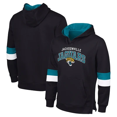 Men's G-III Sports by Carl Banks Black/Teal Jacksonville Jaguars Adaptive Faceoff Pullover Hoodie