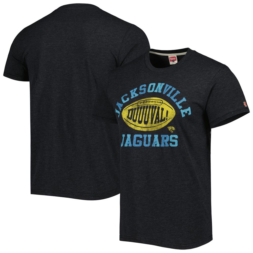 Men's Homage Black Jacksonville Jaguars Duval Hyper Local Tri-Blend T-Shirt