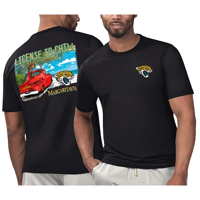 T-shirt Margaritaville Black Jacksonville Jaguars pour hommes sous licence se détendre