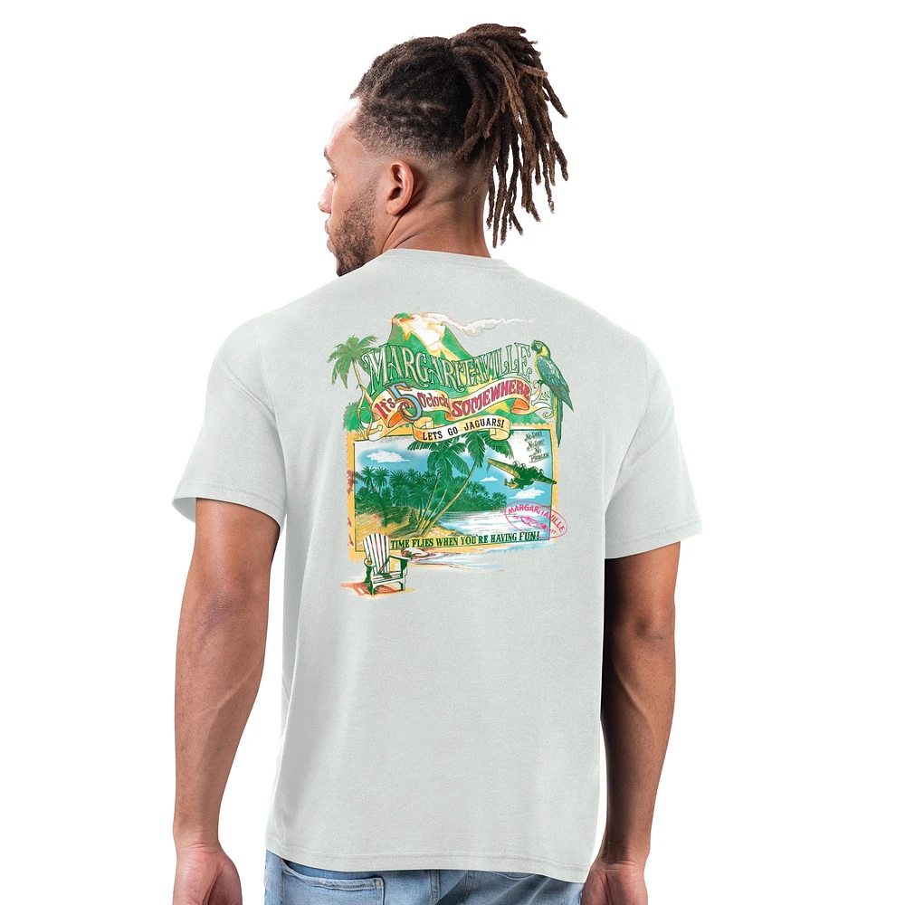 T-shirt gris pour homme Margaritaville Jacksonville Jaguars Time Flies