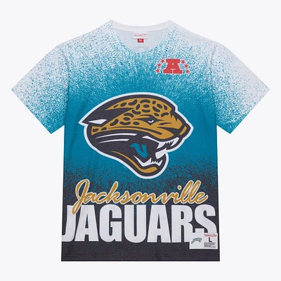 Men's Mitchell & Ness  White Jacksonville Jaguars Team Burst Vintage Logo T-Shirt