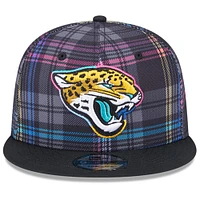 Men's New Era Black Jacksonville Jaguars 2024 NFL Crucial Catch Plaid 9FIFTY Snapback Hat