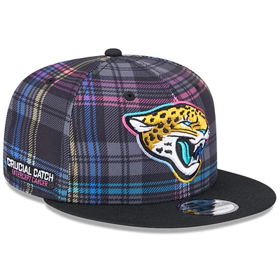 Casquette à visière plate noire Jacksonville Jaguars 2024 NFL Crucial Catch 9FIFTY de New Era pour homme