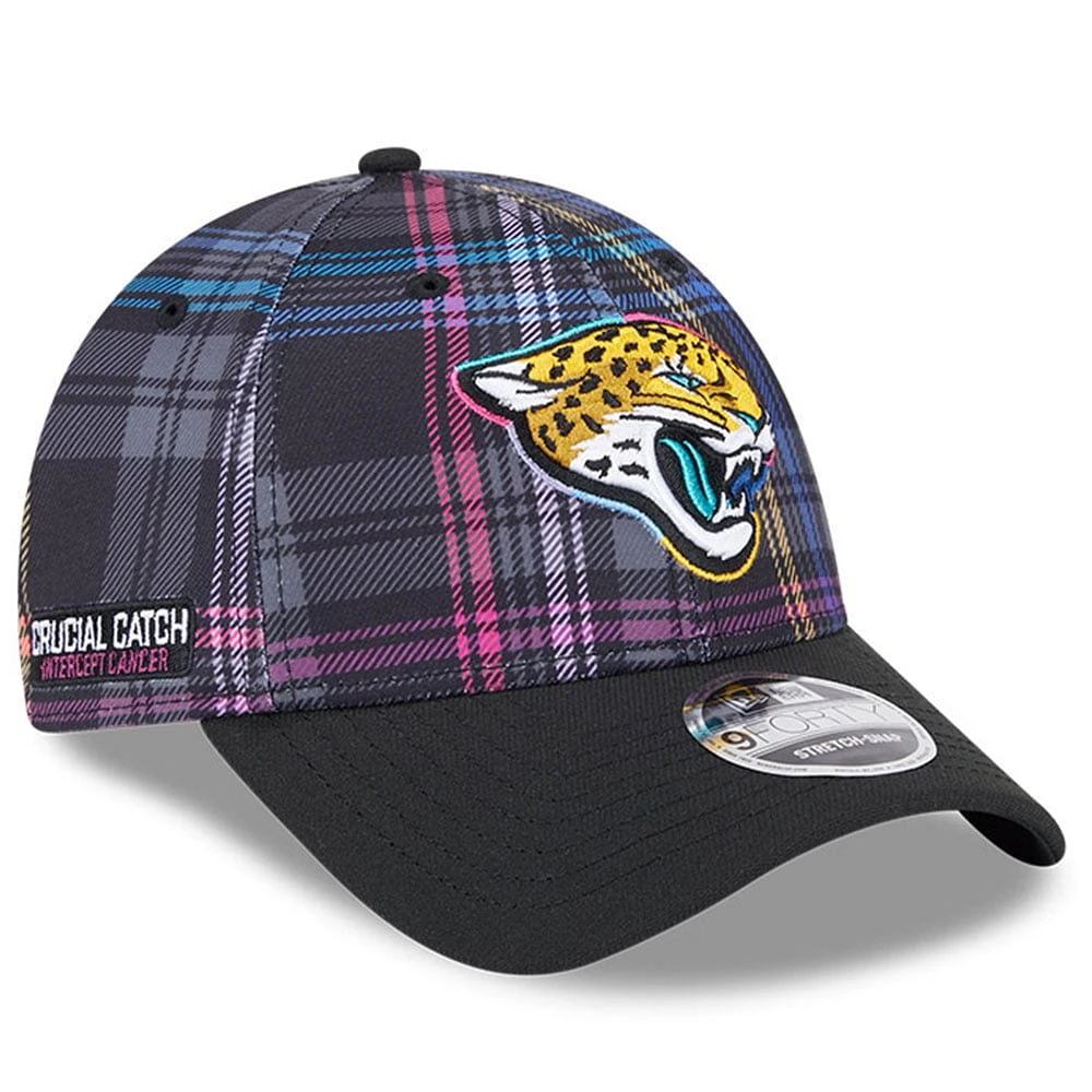 Casquette ajustable à carreaux 9FORTY Jacksonville Jaguars 2024 NFL Crucial Catch pour homme New Era noire