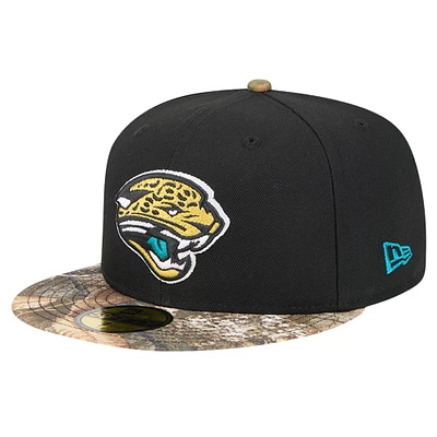 Men's New Era Black Jacksonville Jaguars Active Two-Tone Camo 59FIFTY Fitted Hat