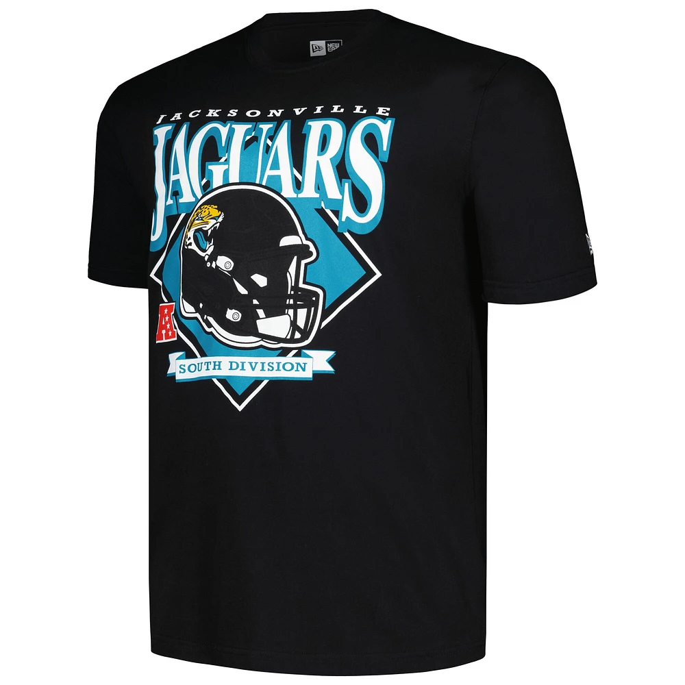 T-shirt noir avec casque Big & Tall New Era pour hommes des Jacksonville Jaguars