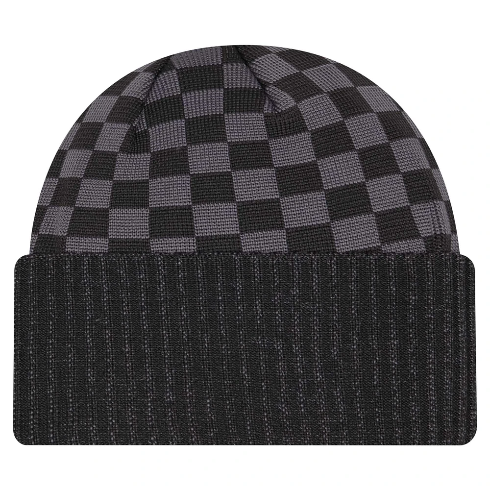 Men's New Era Black Jacksonville Jaguars Checkered Cuffed Knit Hat