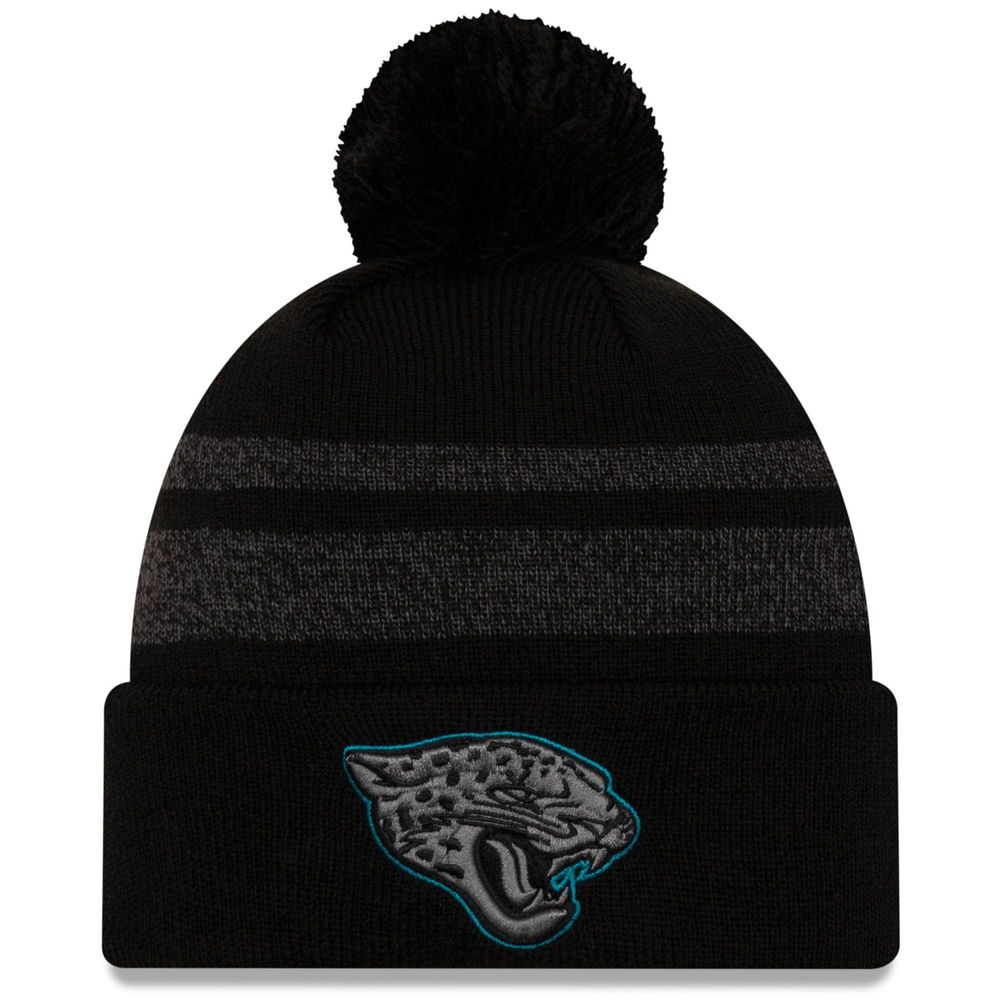 Men's New Era Black Jacksonville Jaguars Dispatch Cuffed Knit Hat With Pom