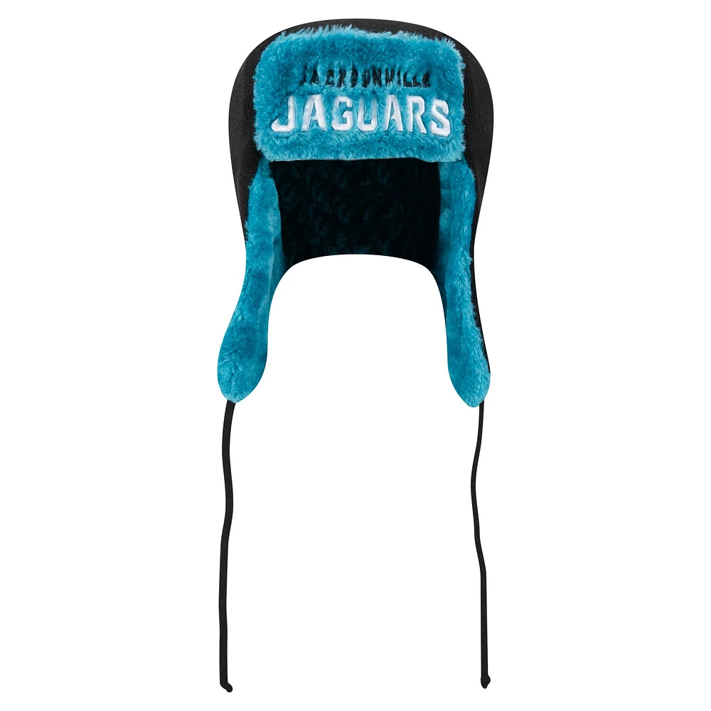 Bonnet en tricot noir Jacksonville Jaguars pour homme New Era avec tête de casque