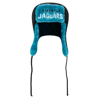 Men's New Era Black Jacksonville Jaguars Helmet Head Trapper Knit Hat