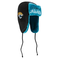 Men's New Era Black Jacksonville Jaguars Helmet Head Trapper Knit Hat