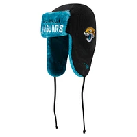 Bonnet en tricot noir Jacksonville Jaguars pour homme New Era avec tête de casque