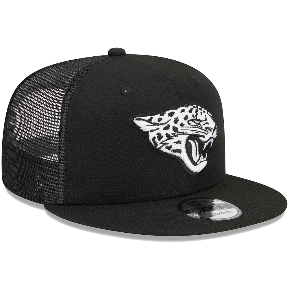 Casquette Snapback 9FIFTY Main Trucker Main Trucker des Jaguars de Jacksonville New Era noire pour homme