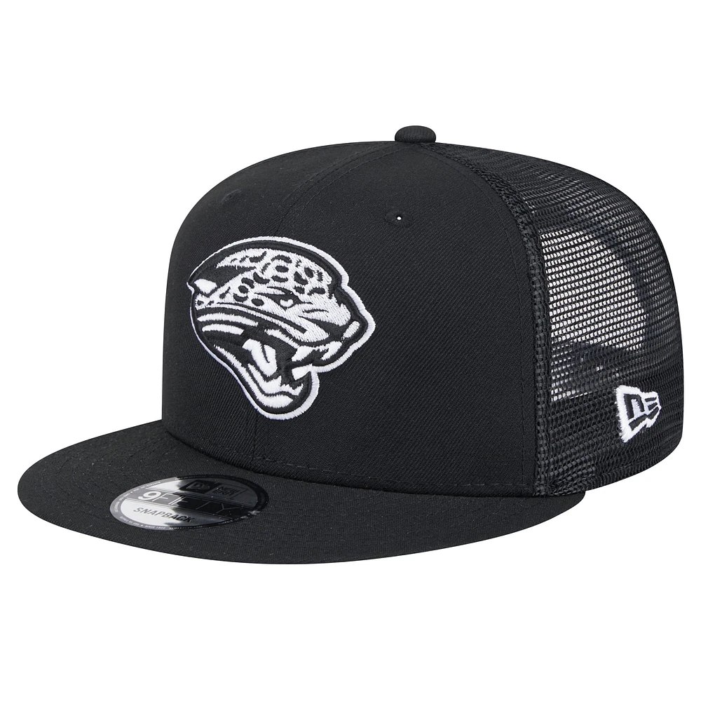 Casquette à visière noire à visière plate 9FIFTY des Jaguars de Jacksonville de New Era pour homme