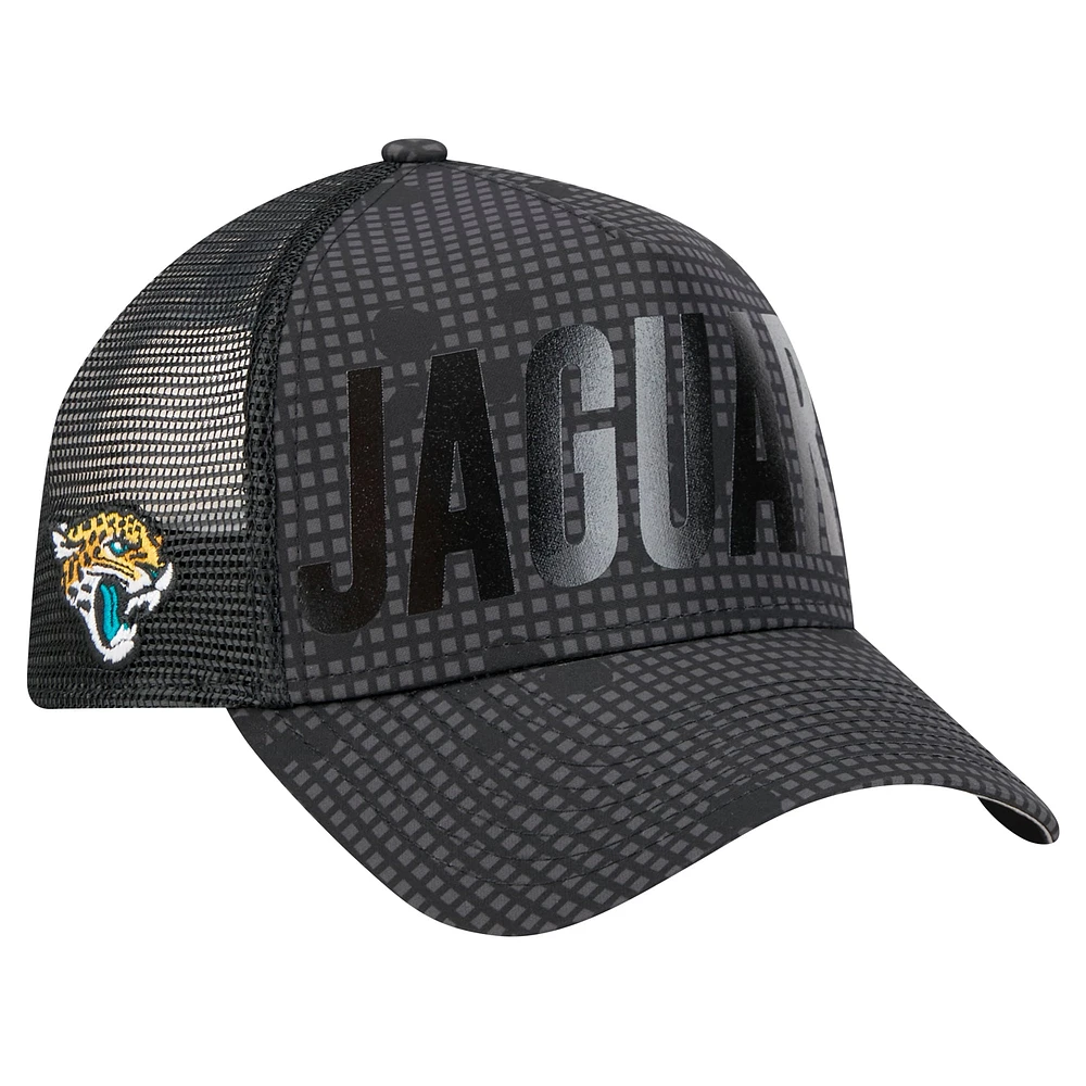 Casquette ajustable Jacksonville Jaguars Midnight Ink A-Frame Trucker 9FORTY pour homme de New Era