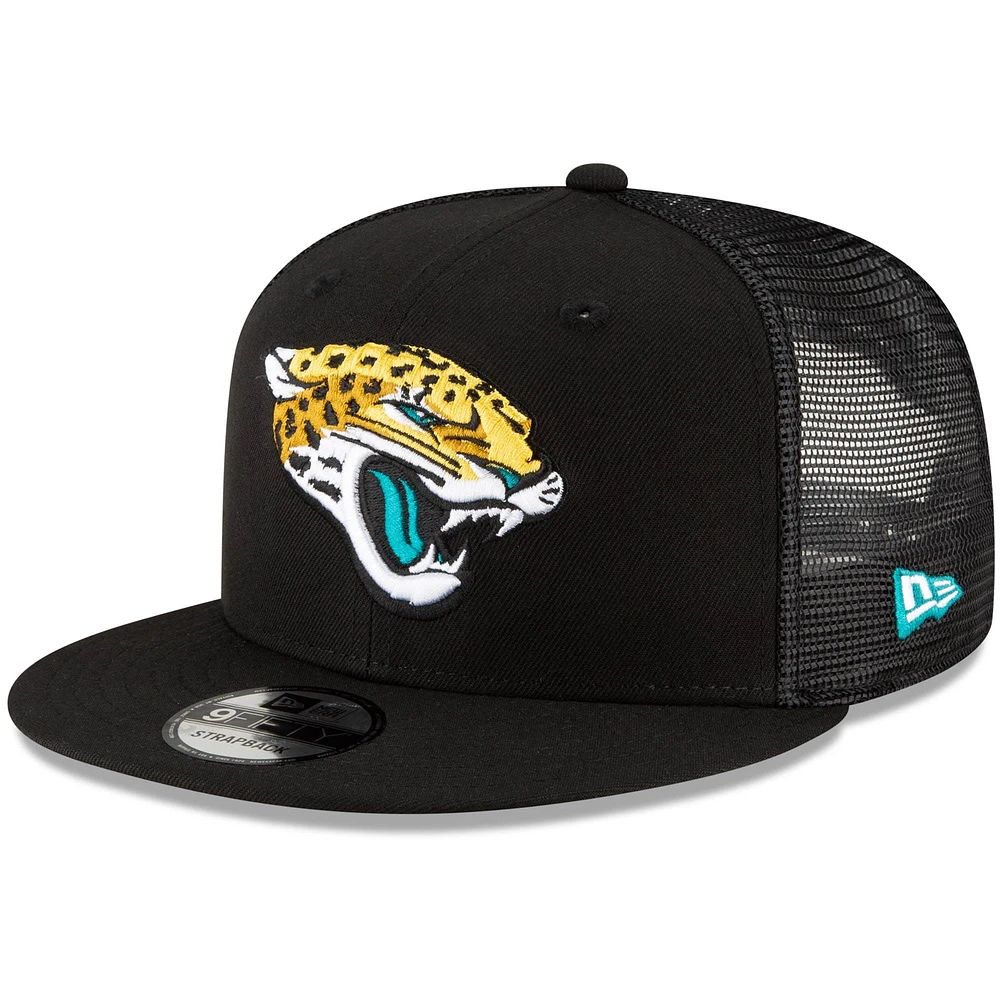 Men's New Era Black Jacksonville Jaguars Shade Trucker 9FIFTY Snapback Hat