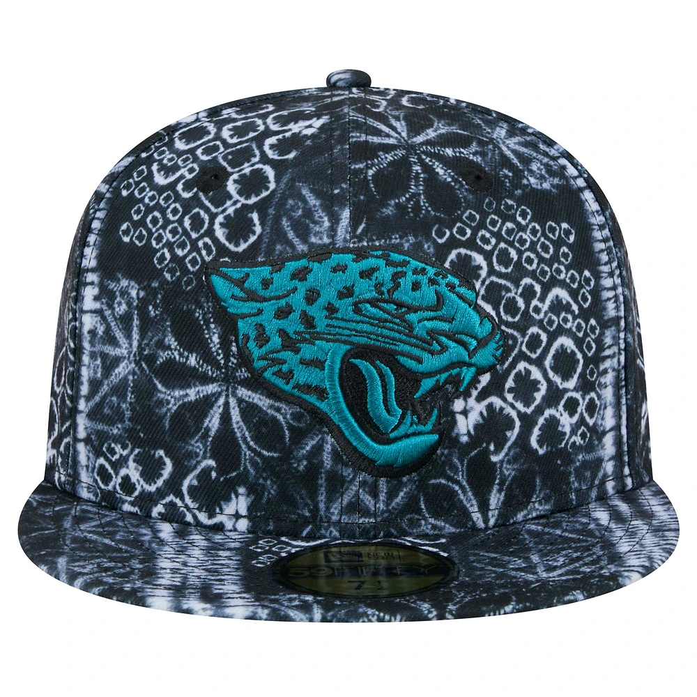 Men's New Era Black Jacksonville Jaguars Shibori 59FIFTY Fitted Hat