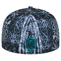 Casquette ajustée Shibori 59FIFTY des Jacksonville Jaguars New Era noire pour hommes