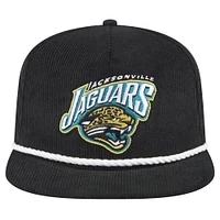 Casquette snapback de golfeur en velours côtelé noir Jacksonville Jaguars New Era pour hommes