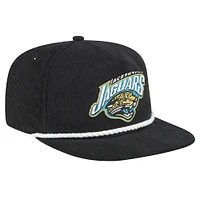 Casquette snapback de golfeur en velours côtelé noir Jacksonville Jaguars New Era pour hommes