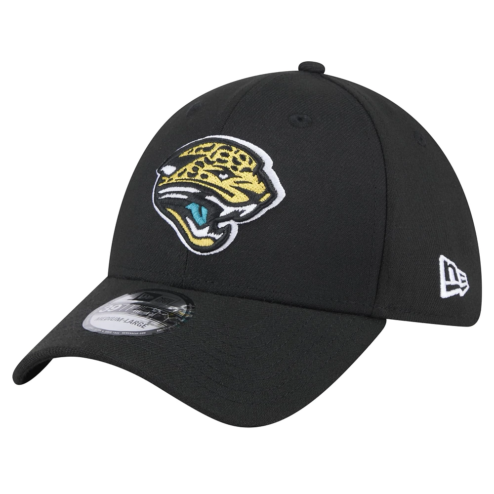 Casquette flex standard 39THIRTY avec logo rétro des Jacksonville Jaguars New Era noire pour hommes