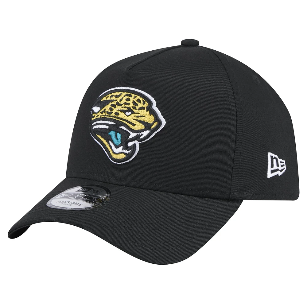 Men's New Era  Black Jacksonville Jaguars Throwback Logo Standard A-Frame 9FORTY Adjustable Hat