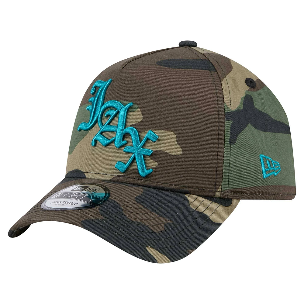 Men's New Era Camo Jacksonville Jaguars Mystic Camo A-Frame 9FORTY Adjustable Hat