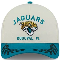 Casquette ajustable New Era 9FORTY A-Frame M-Crown pour homme, crème/bleu sarcelle, Jacksonville Jaguars, draft NFL 2025