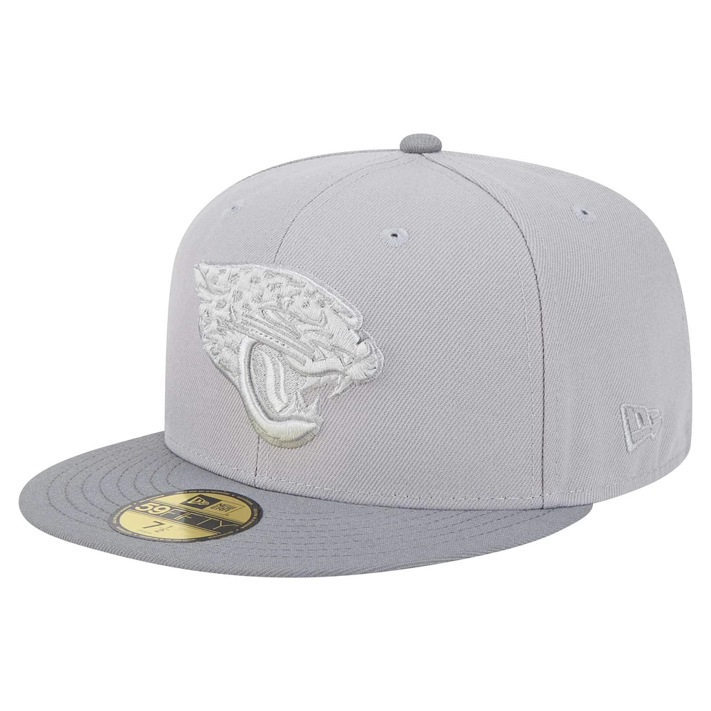 Casquette ajustée Jacksonville Jaguars Iron Cloud 59FIFTY de New Era pour homme, gris/graphite